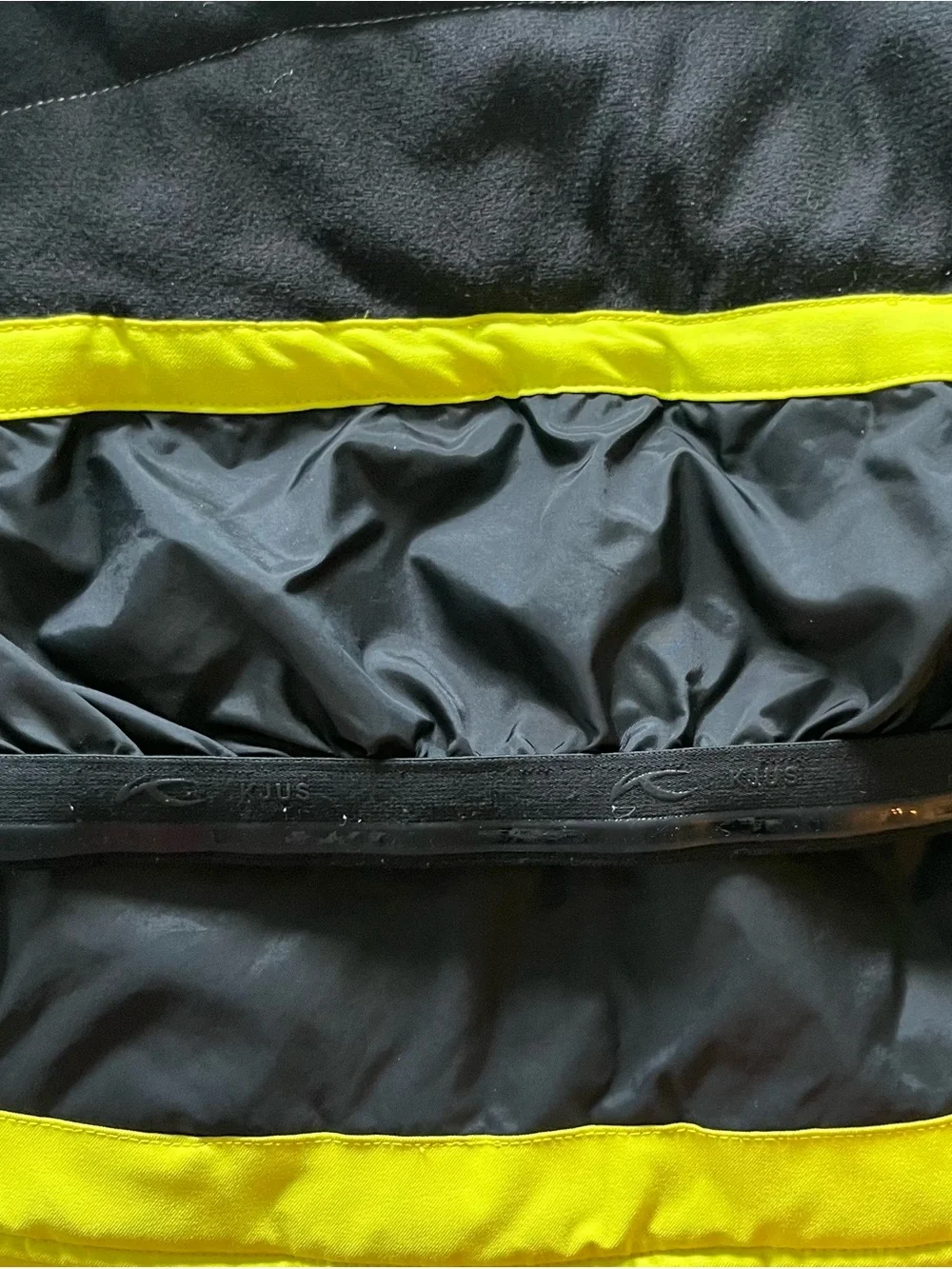 Kids Neon Yellow & Navy Hooded Rain Jacket European size 116/USA 6